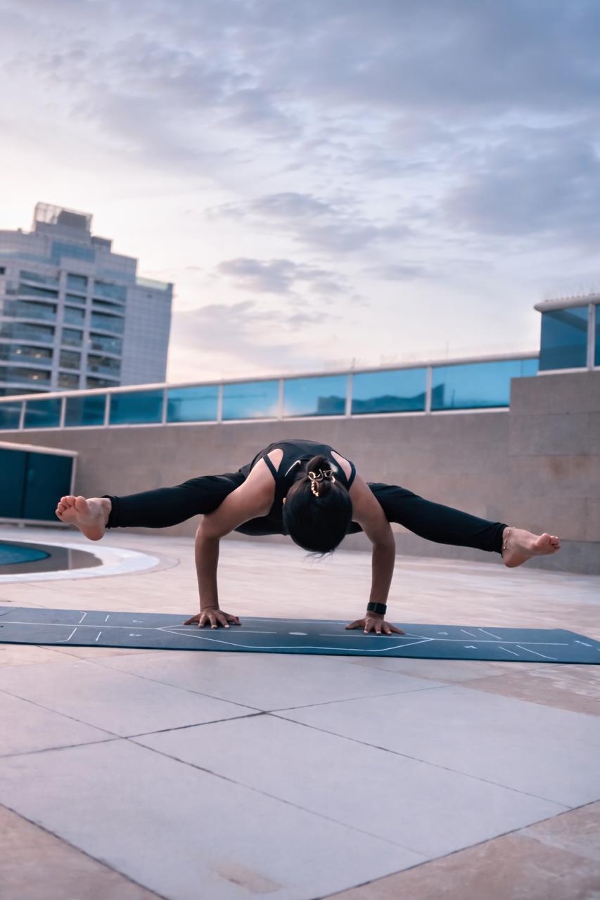 Prenatal friendly yoga practice for relaxation mobility and comfortable movement in Dubai